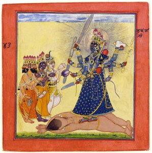 Dea Bhadrakali venerata dagli dei - dalla serie tantrica Devi da Unbekannt Unbekannt